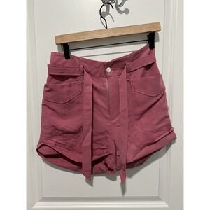 RAG & BONE Trail Belted High-Waist Shorts - Blush Pink‎ - Size 2